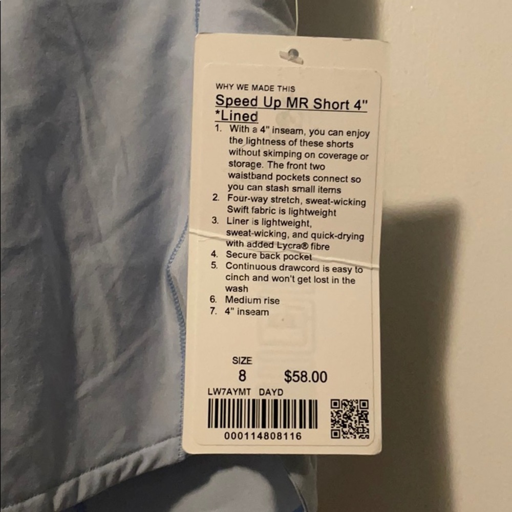 Lululemon speed up shorts NWT size 8 - Picture 2 of 4